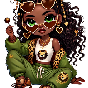 Lion Princess Green Youth Heavy Blend Hoodie