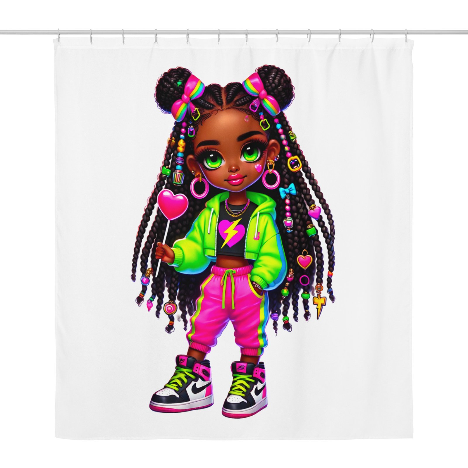 Dash Fruity Green Shower Curtain