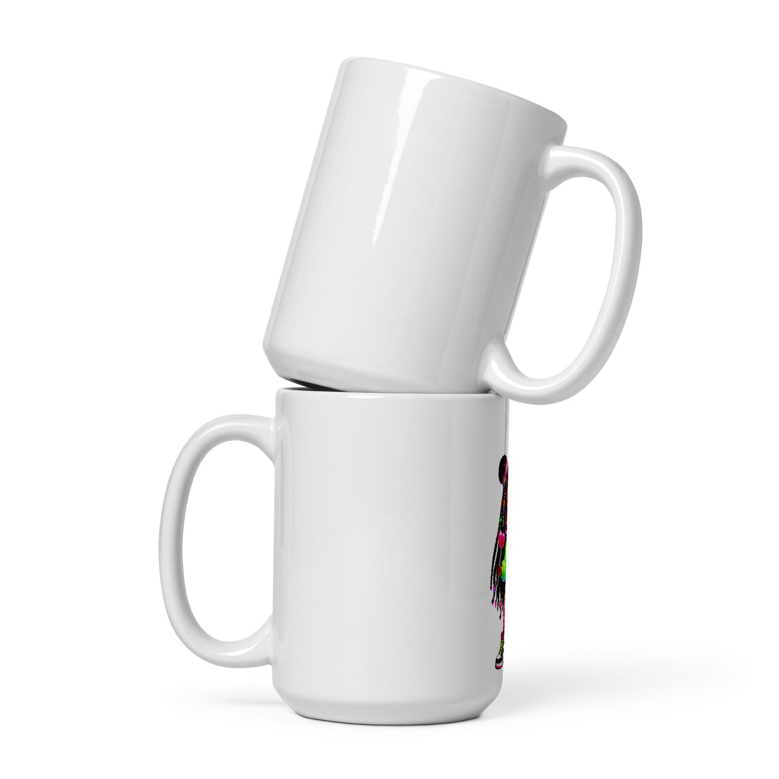 Dash Fruity Green White Glossy Mug - Image 2