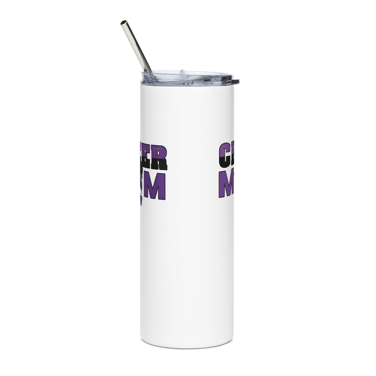 Cheer Mom (Purple) Stainless steel tumbler - Image 2