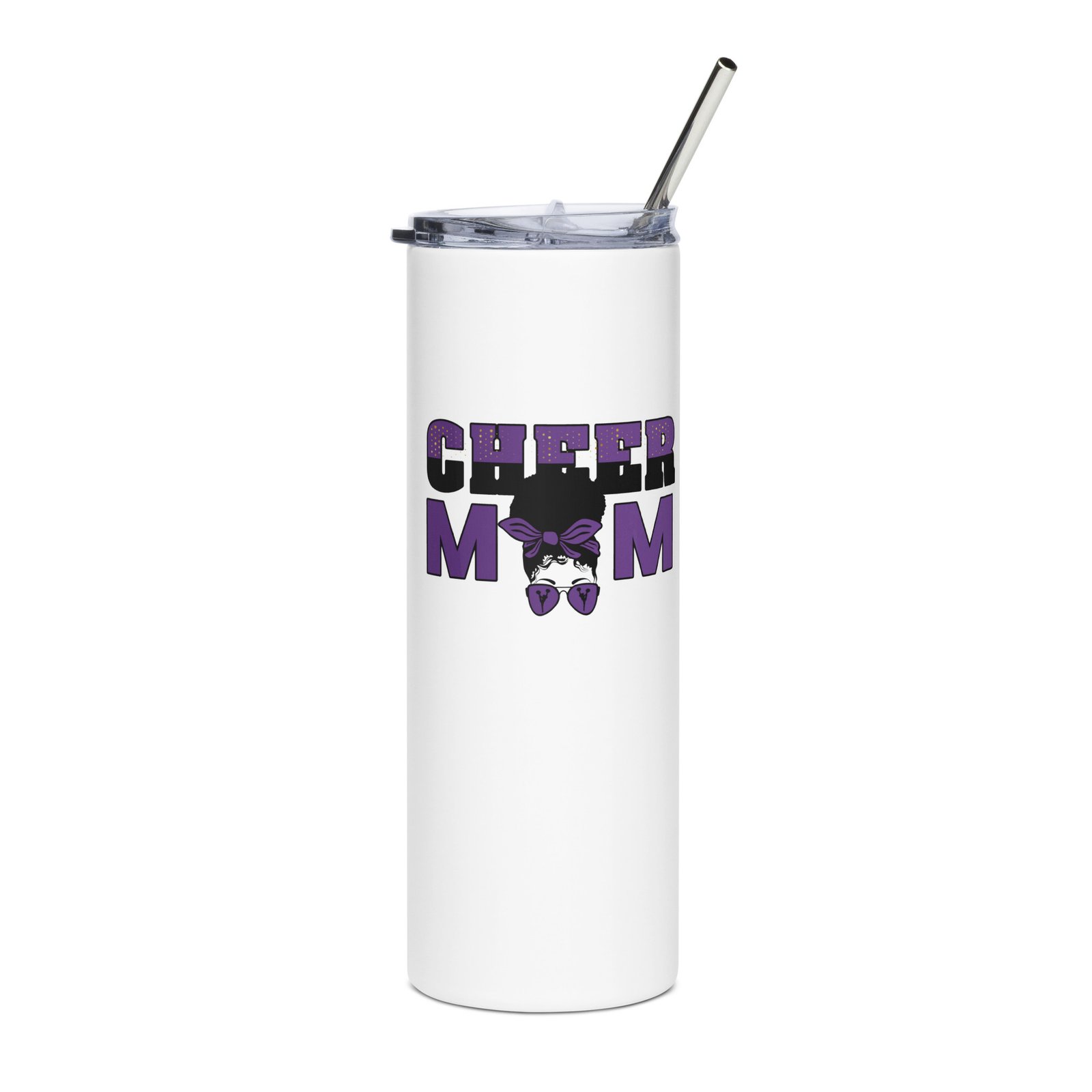 Cheer Mom (Purple) Stainless steel tumbler - Image 3