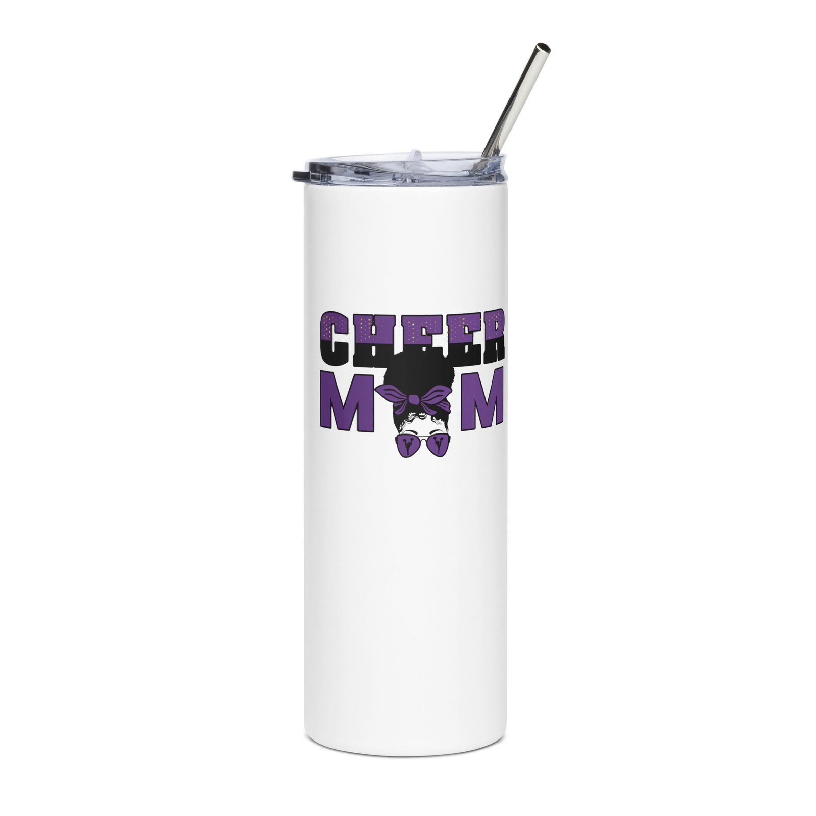 Cheer Mom (Purple) Stainless steel tumbler - Image 4