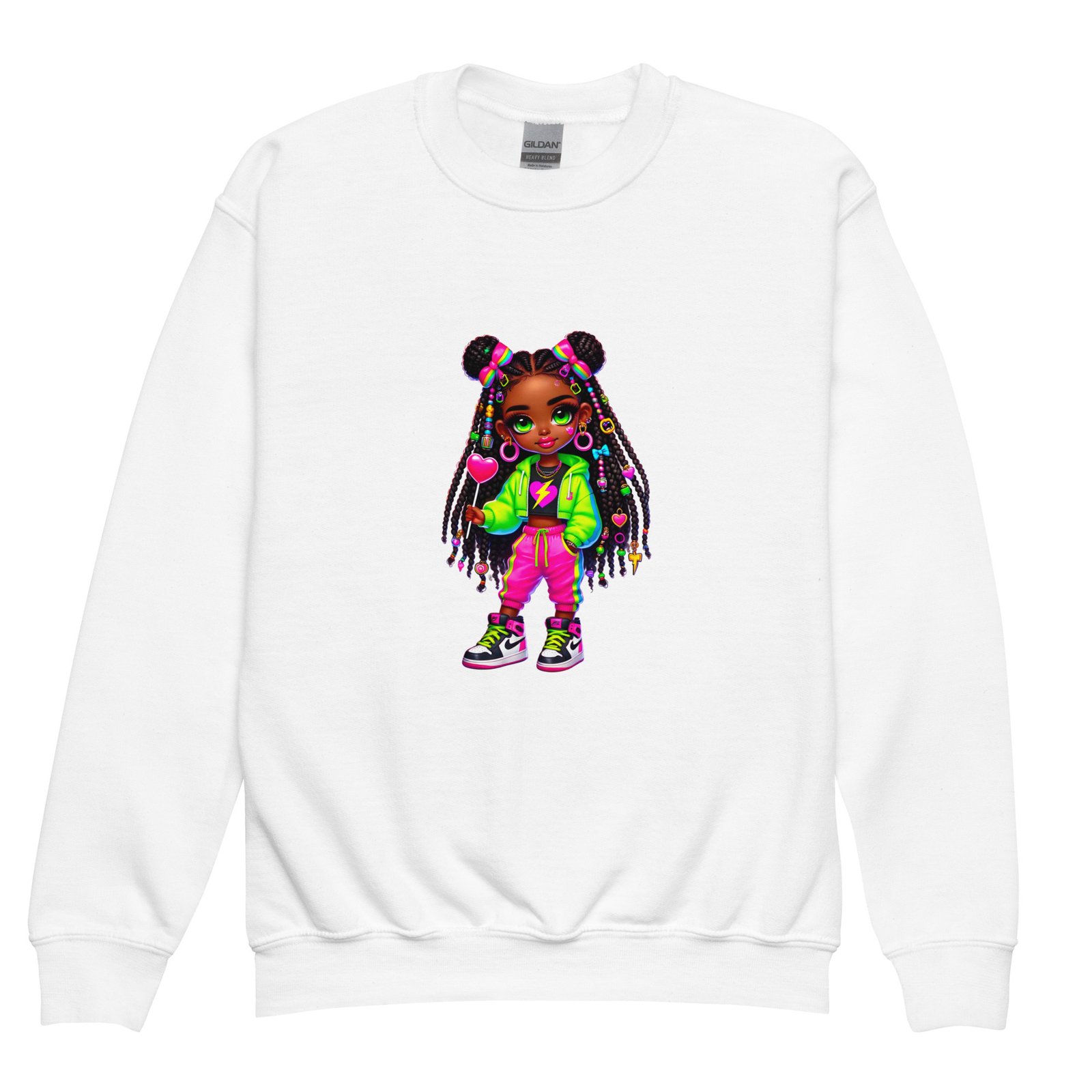 Dash Fruity Green Youth crewneck sweatshirt - Image 2